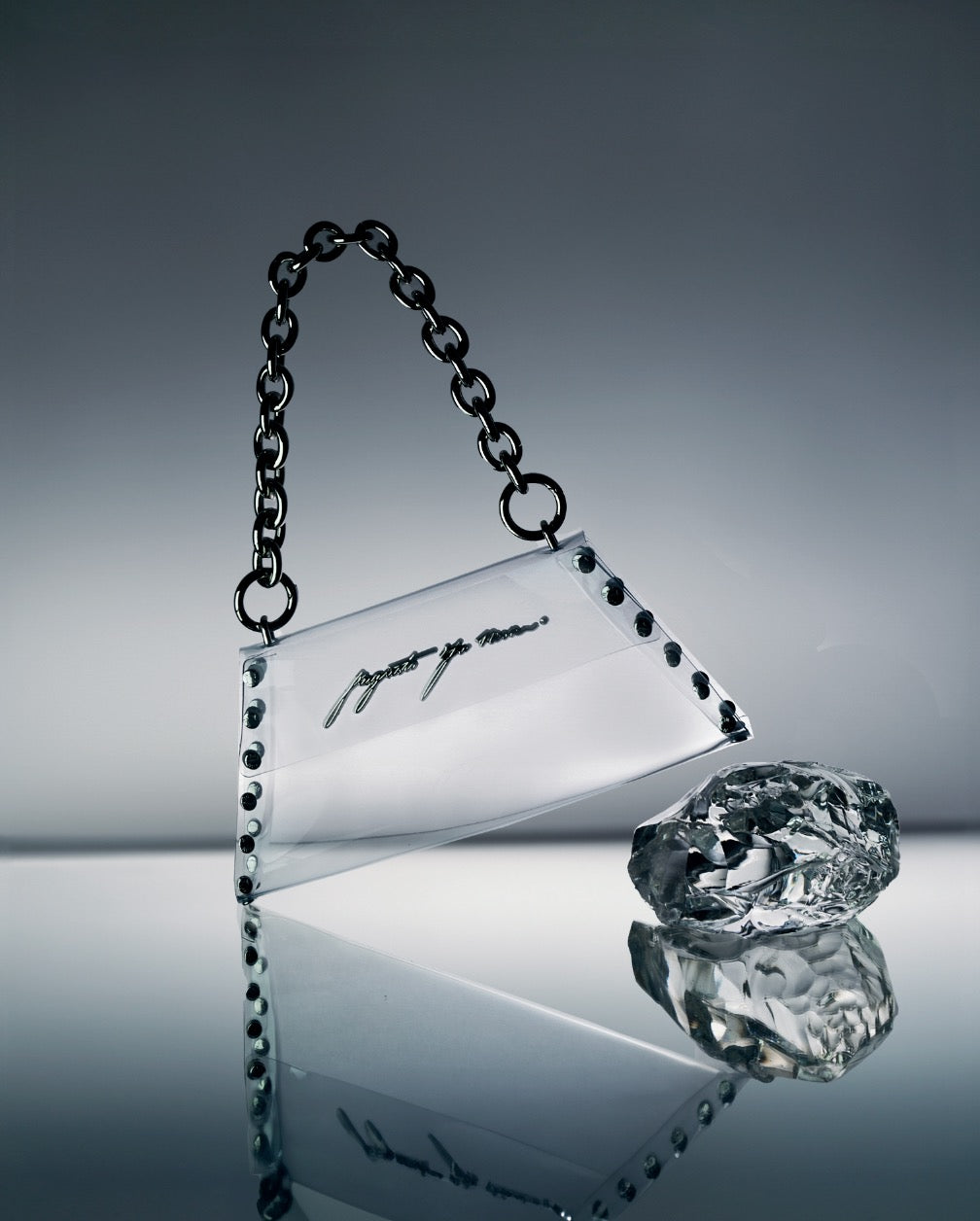 Amelia Bag SILVER – transparent designer bag by Augusto Ju Nior